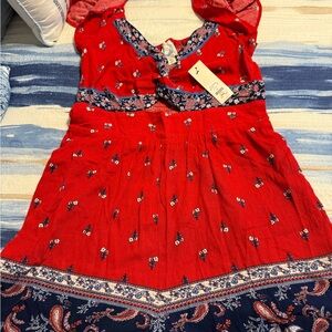 Francesca's Collections Red and Navy Kids Dress